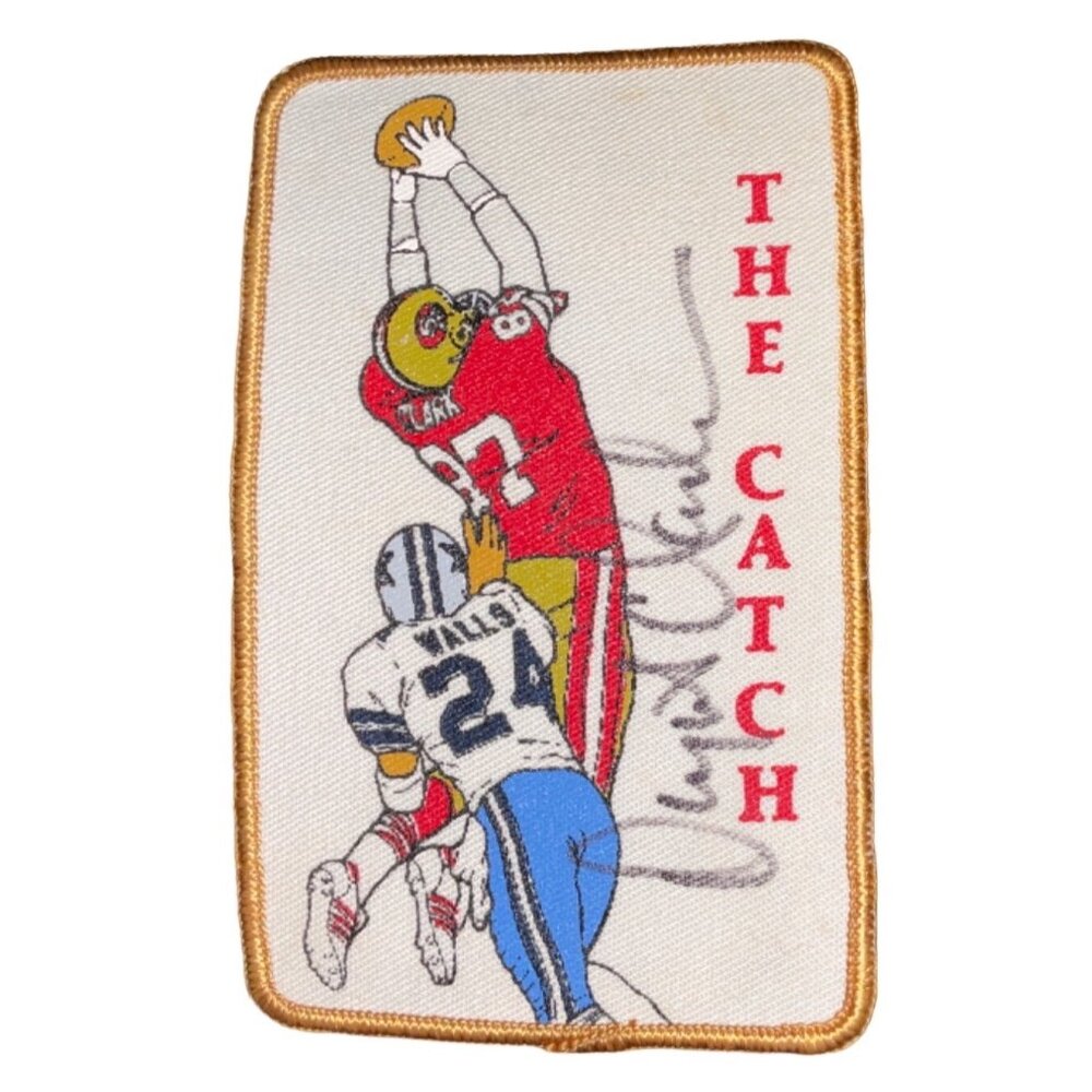 Vintage San Francisco 49ers Signed Dwight Clark "The Catch" Cloth Patch 3" X 5"